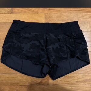 CRZ YOGA Black Camouflage Athletic Shorts